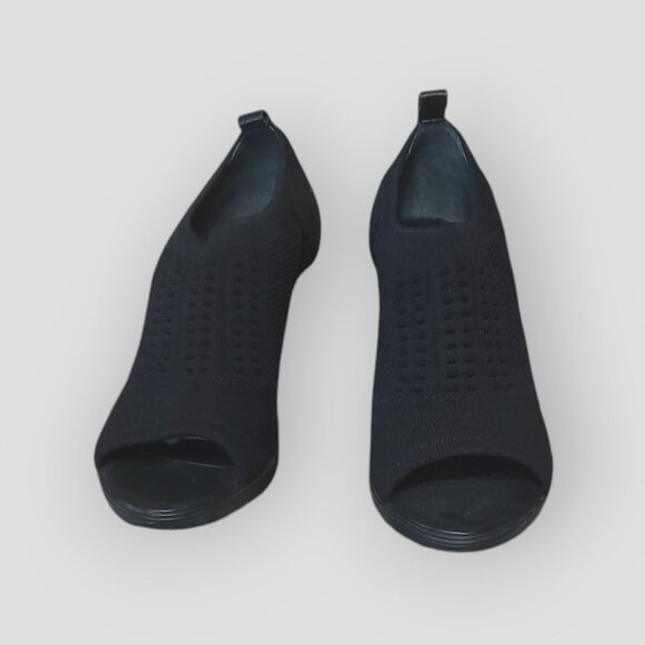 Calvin Klein "Massey" Women's Peep-Toe Bootie Heels Fabric Stretch Black Size 5 - Picture 3 of 8